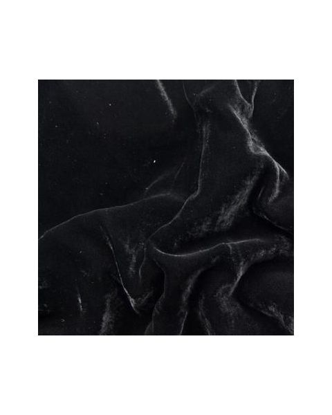 Zijde-Viscose Fluweel Stretch / Zwart / 105 cm breed